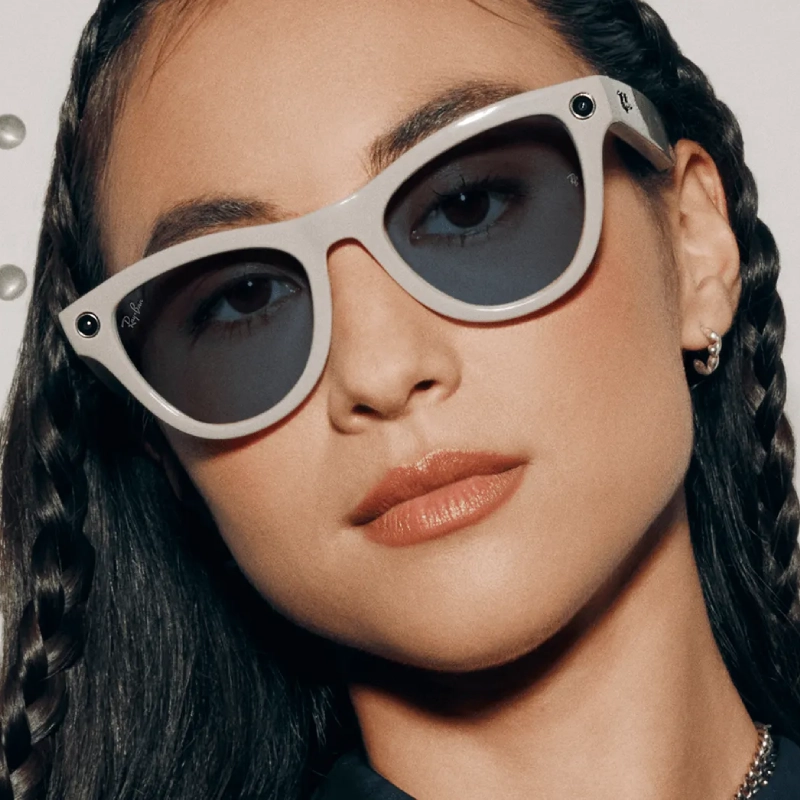 Ray-Ban Meta Skyler RW4010 with Transitions Sapphire lens and Shiny Chalky Gray Frame